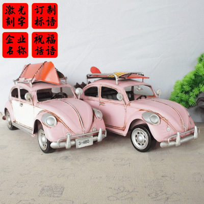 Early Beetle Car Model Pink Memories Send Goddess Home Decoration Boudoir Girl Gift