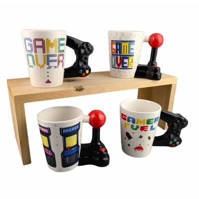 Creative Game Handle Ceramic Mug Color Letter Game Machine Rocker Ceramic Water Cup Cartoon Coffee Cup