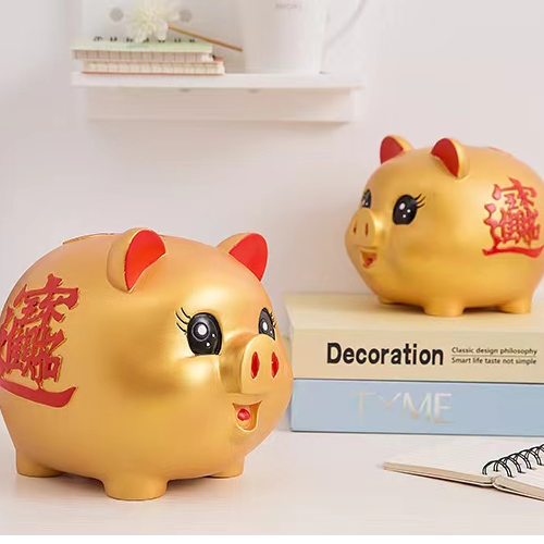 金猪存钱罐只进不出2022年新款防摔搪胶成人儿童网红储蓄罐