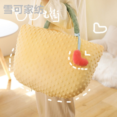 New Portable Pillow Blanket Nap Blanket Air Conditioning Blanket Girl Heart Cloud Handbag Storage Pillow and Blanket