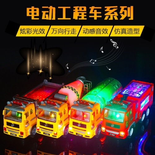 cross-border hot large electric toy car universal 4d light music engineering car simulation children‘s toy car model