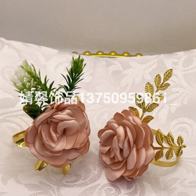 Napkin Ring Artificial Flower Series Western Wedding Table Decoration Factory Direct Sales Self-Designed