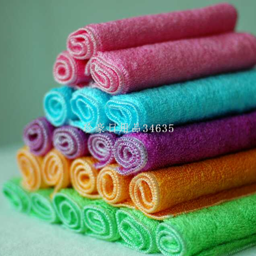 18*23 color bamboo fiber cloth dishcloth oil-free dish towel bulk