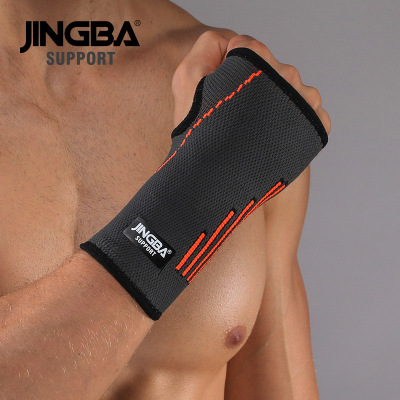JINGBA SUPPORT 9027B Nylon High compression sports protection Winding tape tennis wristband hand palm brace custom logo