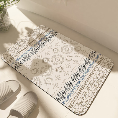 Sili Wind Diatom Ooze Floor Mat Bathroom Door Absorbent Easy-to-Dry Floor Mat Household Stain-Resistant Non-Slip Door Mat