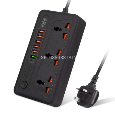 Intelligent plug-in board High-power plug-in bar 6USB power socket Household plug-in cable switch socket office