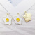 Dripping Omelette Pendant Poached Egg Alloy Decoration Accessories DIY Food Compact Series Head Rope Bracelet Pendant