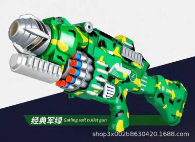 Best-Seller on Douyin Electric Continuous Hair Children Toy Gun Can Launch Sniper Gatling 20 Continuous Hair Soft Bullet Gun Boy