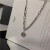 Round Brand Elephant Pendant Necklace for Women Ins Cold Fashion Minimalist Design Hip Hop Cool Trendy Clavicle Chain