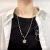 Round Brand Elephant Pendant Necklace for Women Ins Cold Fashion Minimalist Design Hip Hop Cool Trendy Clavicle Chain