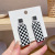 Large and Small Rectangular Chessboard Plaid Earrings 2022 New Trendy Black and White Plaid Earrings Niche Design Earrings for Women Summer