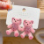 Diamond Flocking Cartoon Bear Earrings Sweet Cute Pink Girly Sweet Ear Studs Niche Design Earrings