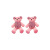 Diamond Flocking Cartoon Bear Earrings Sweet Cute Pink Girly Sweet Ear Studs Niche Design Earrings