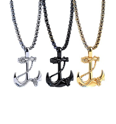 Cross-Border Hot European and American Foreign Trade High Profile Retro Pirate Ship Stainless Steel Ornament Necklace Pendant Wholesale Accessories
