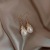South Korea Dongdaemun Graceful and Fashionable Sterling Silver Needle Pearl Metallic Stud Earrings Cute and Compact Pearl Stud Earrings All-Matching