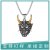 Cross-Border Hot Gold Horn Prajna Ghost Pendant Necklace Retro Personality Halloween Mask Stainless Steel Necklace Ornament