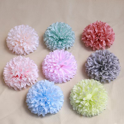  11CM Big Silk Artificial the ball chrysanthemum Flower Head Wedding Home Decoration DIY Wreath Craft Fake Flower