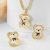 New Cute Korean Pearl Bear Pendant Necklace Accessories Sweater Chain Pearl Bear Necklace for Women Wholesale
