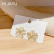 Opal Petal Stud Earrings Simple Wild Earrings Female Personality 2022 New Exquisite Small Flowers Earrings for Women