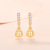 Three Silversmiths New Diamond-Embedded Large Water Drop Earrings Korean Style Personality All-Match Simple Geometric Ear Studs Factory Direct Sales