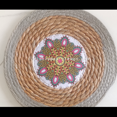 印刷纸绳拼接收纳篮糖果盘零食收纳筐首饰篮茶几桌面收纳盒草餐垫