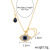 Cross-Border Hot Hot Sale Punk Hot Rhinestone Blue Green Eye Pendant Necklace Foreign Trade Hot-Selling Ornament