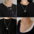 European and American Fashion Double-Layer Pearl Necklace Women's Wholesale Ins Style Hip Hop Fashion Stitching Love Chain Sweater Chain