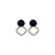 Korean Retro Super Flash Rhinestone Earrings Black Gemstone Earrings Niche Design Elegant Earrings High-Grade Earrings