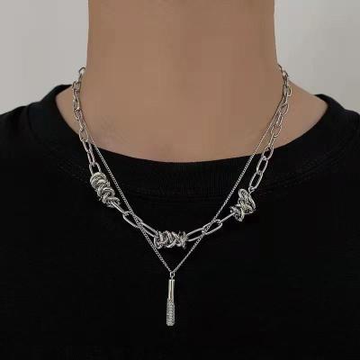 Double-Layer Twin Necklace Female European and American Hot Girl Summer Clavicle Chain Male Fashion Ins Hip Hop Niche Design Sweet Cool Accessories