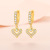 Factory Direct Sales European and American Light Extravagant Love Heart Zircon Earrings New Jeweled Earrings Female Personality All-Match Factory Delivery