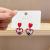 Korean New Bow Stud Earrings Red Blue Chessboard Grid Love Pendant Earrings Unique Temperament Contrast Color Earrings