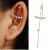 925 Silver Inlaid Diamond Plated Real Gold Ear Hanging Puncture Auricular Needle Female Design Lightning Surrounding Auricle Diagonal Stud Earrings
