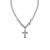 Hip Hop Tide Cool Personality Double Diamond Cross Necklace Pendant Internet Celebrity All-Match Necklace Couple Accessories Wholesale