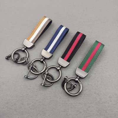 High-Grade Genuine Leather Car Key Ring Zinc Alloy Metal Cross-Border E-Commerce Hot-Selling Product Key Chain Pendants