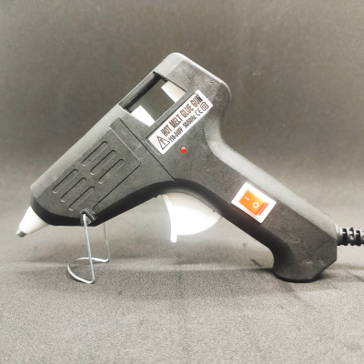 Lb20w Black Mini Glue Gun with Anti-Scald Glue Nozzle High Temperature Quick Melting Suitable for 7mm Glue Stick Factory Direct Sales