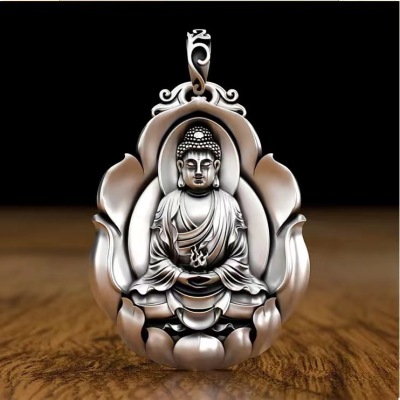 Chinese Zodiac Pendants Birth Buddha Eight Patron Saints Necklace Wholesale Ornament Men's and Women's Same Necklace Small Gift