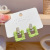 Fresh Avocado Green Earrings Niche Design Senior Square Eardrops Female Summer Cold Wind Metal Earrings