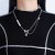 Special-Interest Design High-Grade Clavicle Chain Accessories Autumn and Winter Wild Sweater Chain Pearl Stitching Bow Necklace Women's Light Luxury