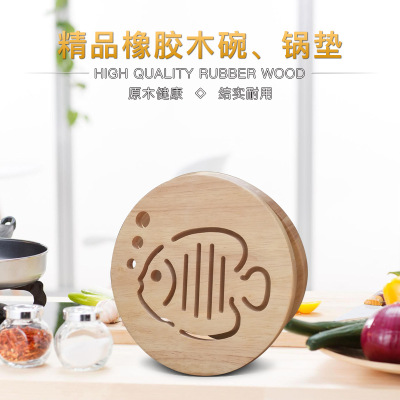 Wei-Chuan Household Solid Wood Pot Mat Insulation Mat Kitchen Anti-Scald Household Large Sized Creative Wooden Coasters Dish Coaster Dining Table Cushion