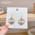 Retro Simple Design Diamond-Embedded Ancient Style Courtyard Bridge Ear Hook Elegant Internet Celebrity Affordable Luxury Fashion Earrings Earrings