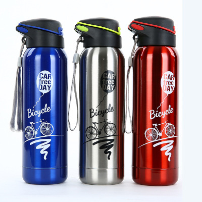 2018 New Cycling Climbing Pot Bicycle Sports Cup with Straw Fashion Outdoor Sports Bottle Thermos Cup Wholesale