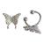 2022 New Butterfly Wings Cold Style Butterfly Wings Earrings Female Ins Hip Hop Niche Unique Design Sense Auricular Needle