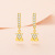 Three Silversmith Geometric Triangle Earrings Female Korean Style Personality Fashion Geometry Pattern Shape Stud Earrings Ins Online Influencer Jewelry