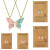 Cross-Border Explosion New Product Style Good Friend Butterfly Necklace Female European and American Simple Colorized Butterfly Two-Piece Set Friendship Gift