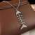 Korean Style Fashion Brand Graceful and Fashionable Diamond Fishbone Necklace Ins Personality Simple Long Sweater Chain Pendant Pendant