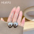 INS Silver Heart-Shaped round Exaggerated Ear Ring Face-Looking Small Heart-Shaped Earrings Personalized Fashion Earrings European and American Style Earrings