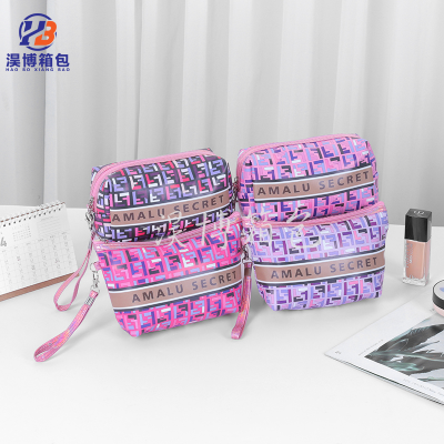 Foreign Trade New Dry Wet Separation Octagonal Makeup Bag Cosmetic Bag Men and Women Toiletry Bag Letters Convenient Travel Portable Storage