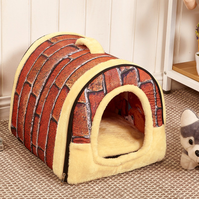 Factory Direct Deliver Kennel Removable and Washable Pet Bed Cat Nest Dog Cage Dog Bed Autumn and Winter Foreign Trade Hot Pet Supplies