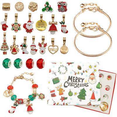 Golden Suit 24 Countdown Calendar Advent Surprise Blind Box DIY Creative Bracelet Ornament Christmas Gift
