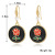 European and American Earrings Cross-Border Flower Earrings French Minority Black and White Classic Style Earrings Elegant Zircon European and American Earrings